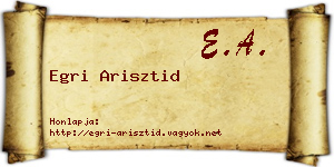 Egri Arisztid névjegykártya